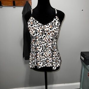 Cheetah tank top with robe set